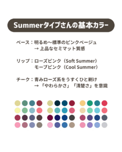 Summerタイプさんの基本カラーパレット